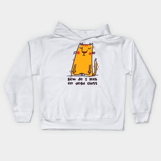 How do I look on yoga class funny yoga and cat drawing Kids Hoodie